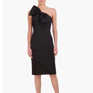 Eliza J - Bow Detail One-Shoulder Scuba Crepe Cocktail Dress